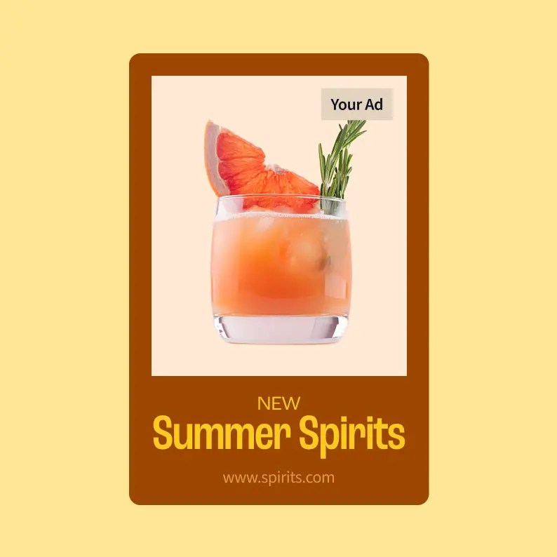 Graphic illustrating an ad for a summer drink.