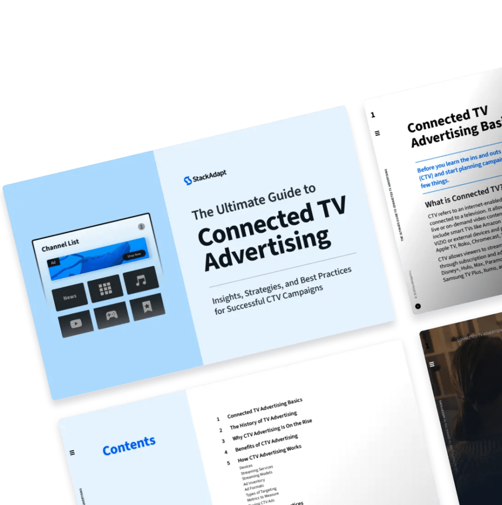 Cover illustration for StackAdapt's guide to connected TV advertising