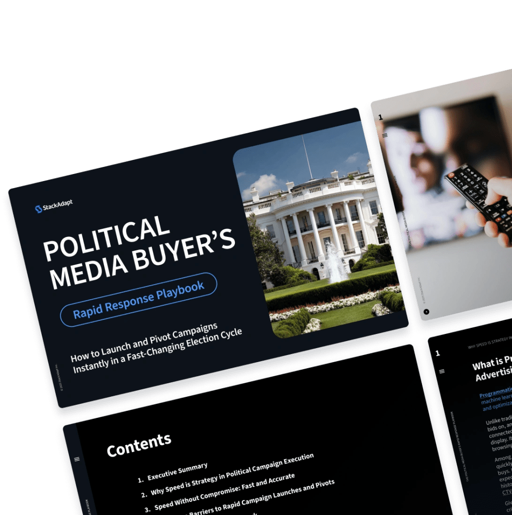 Cover of StackAdapt Political Media Buyer's Rapid Response Playbook