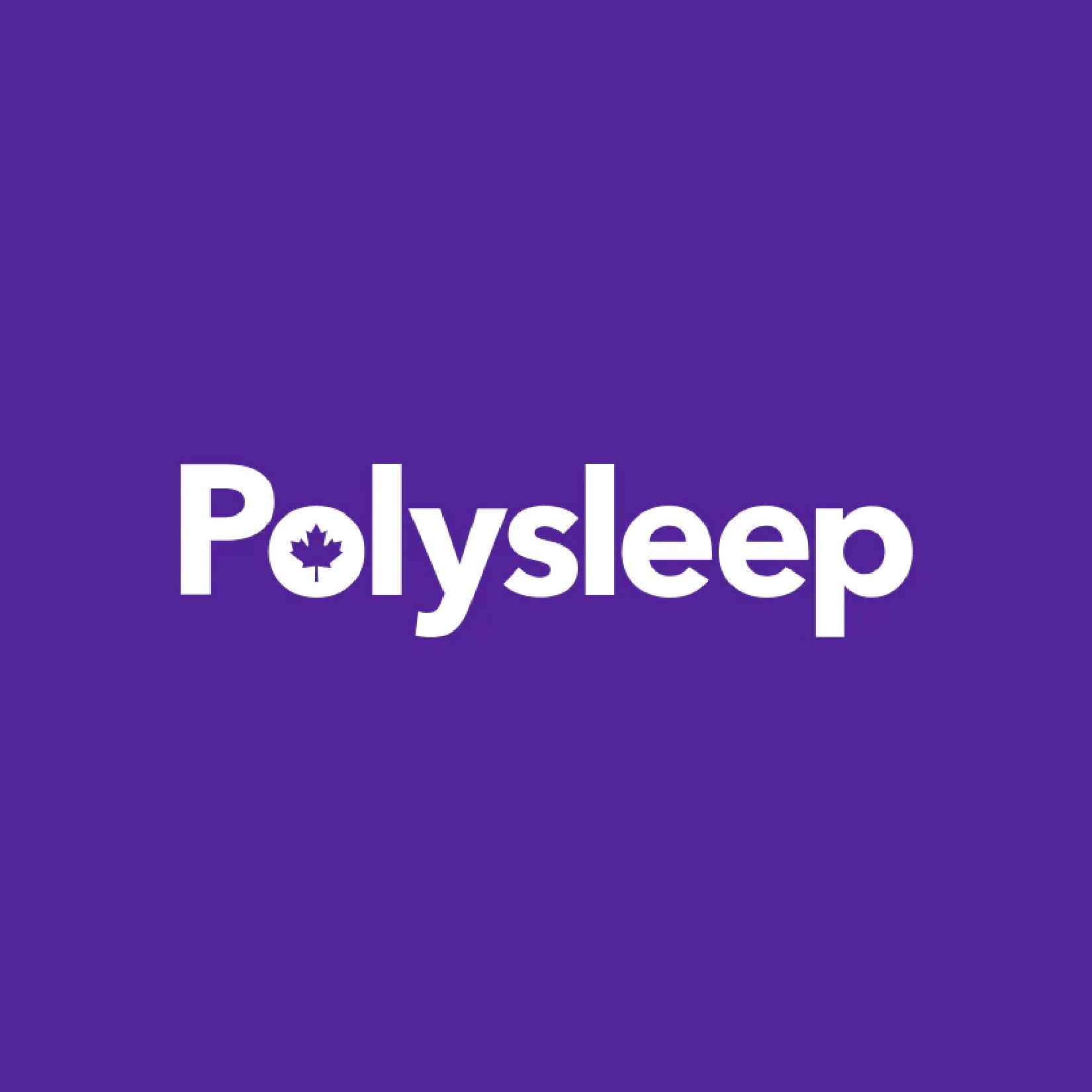 Polysleep logo on purple background