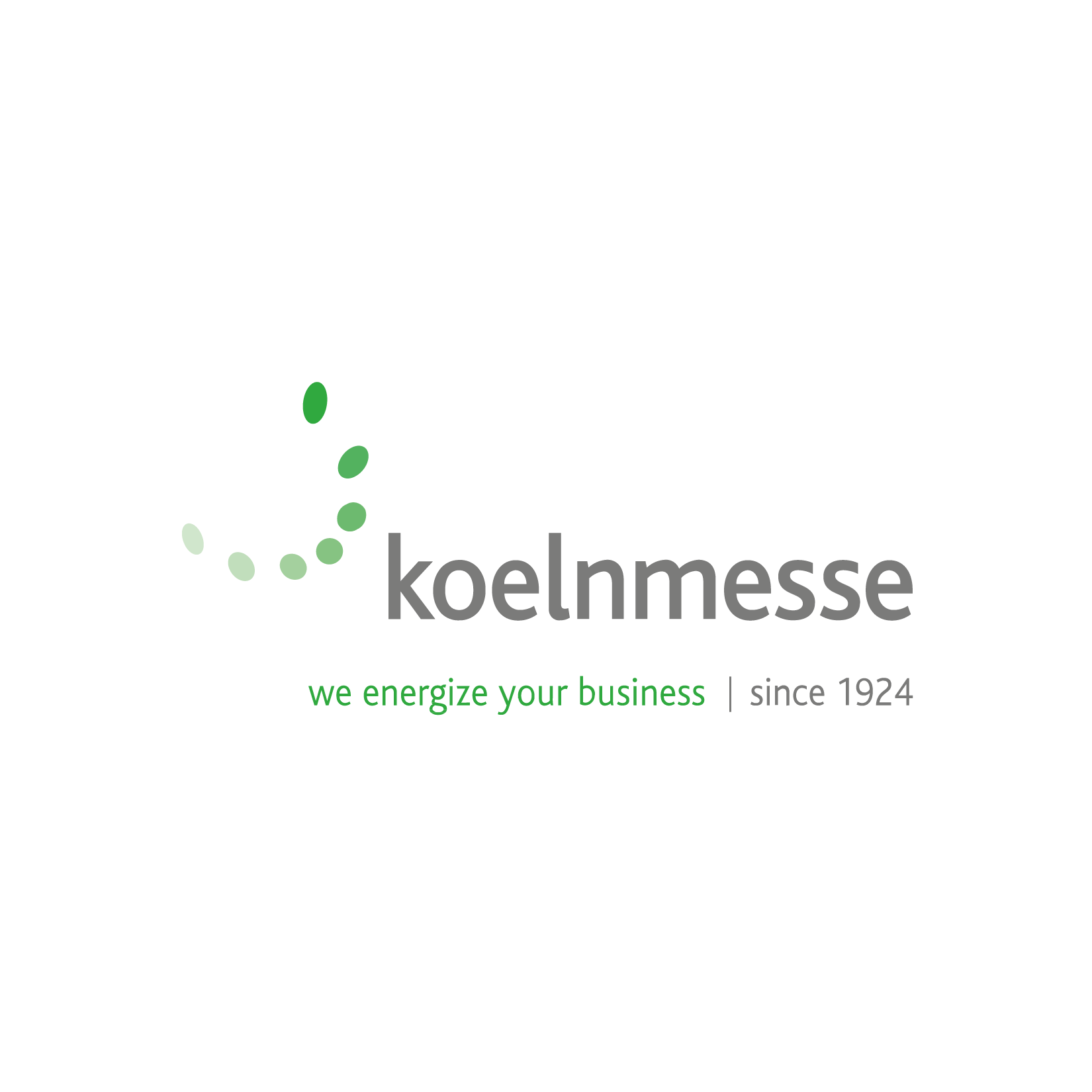 koelnmesse logo on a white background