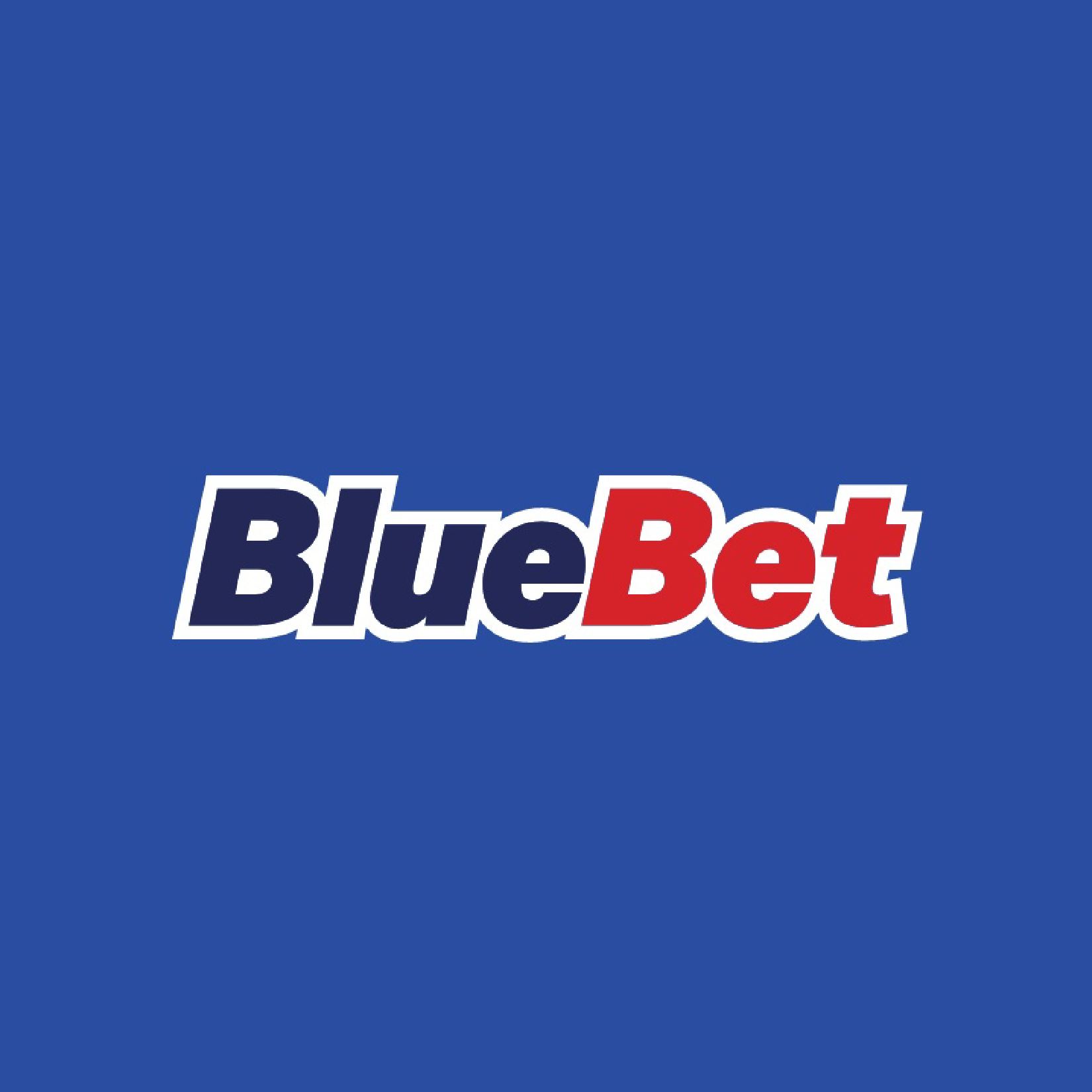 BlueBet logo with a blue background