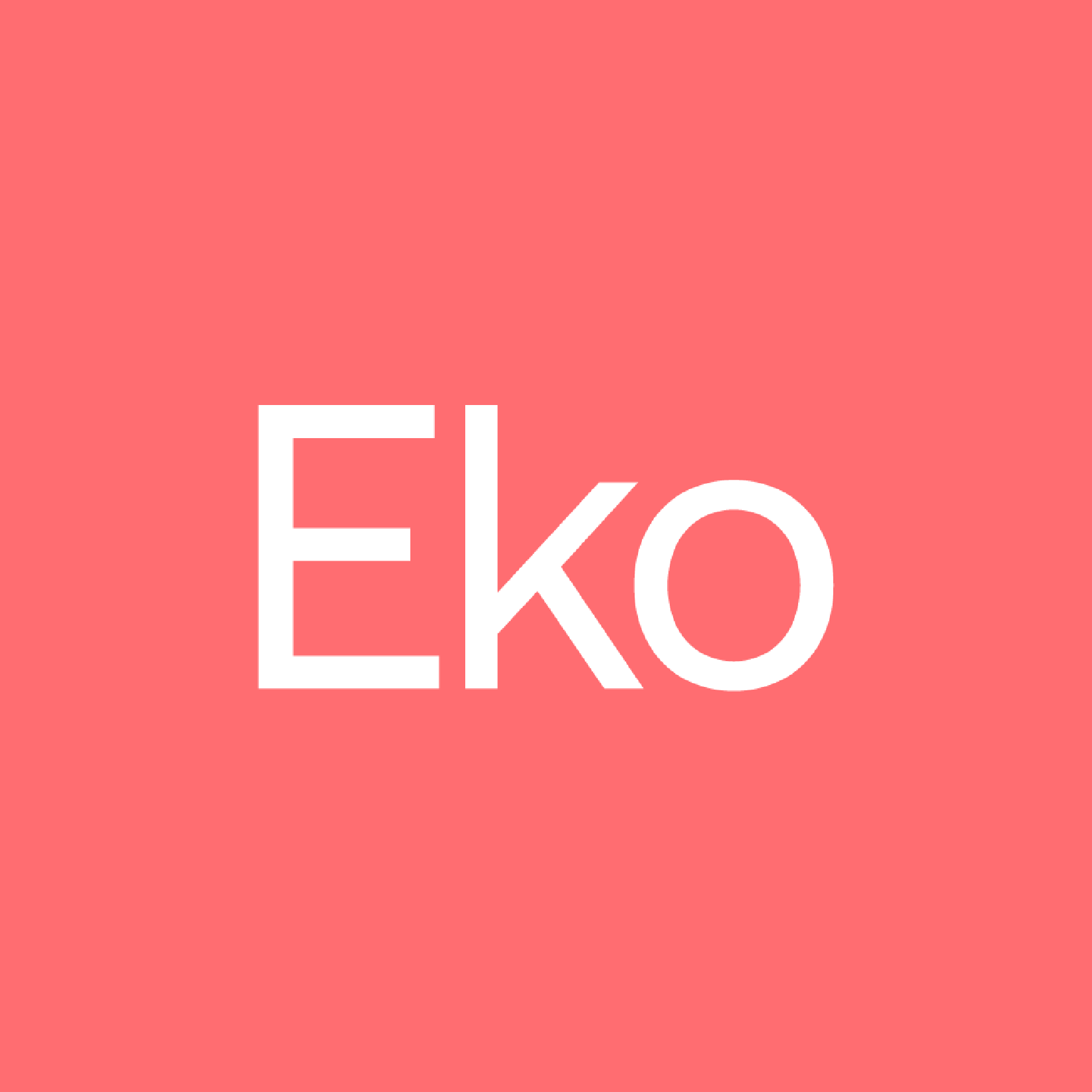 Eko logo on a salmon colored background