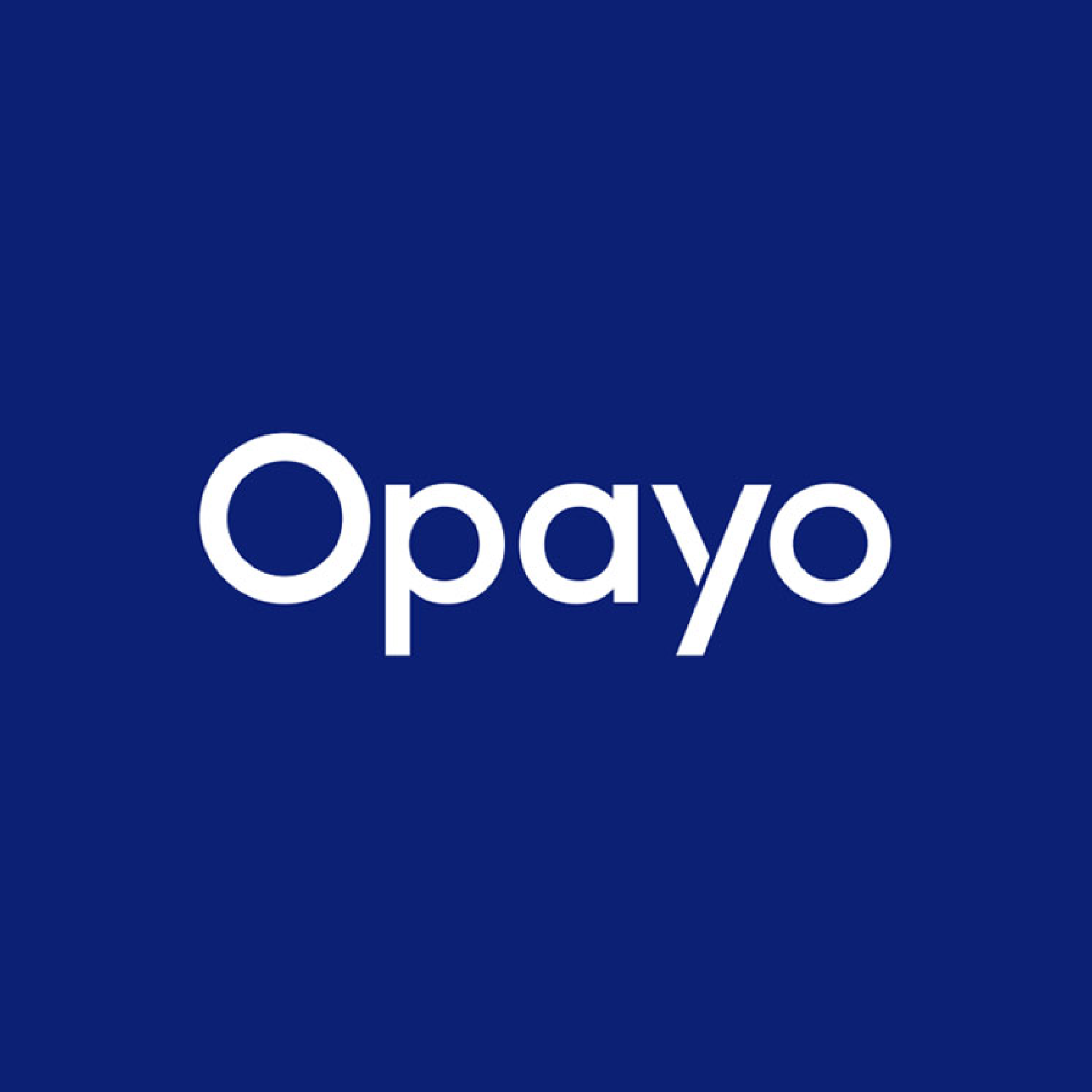 Opayo logo with a blue background