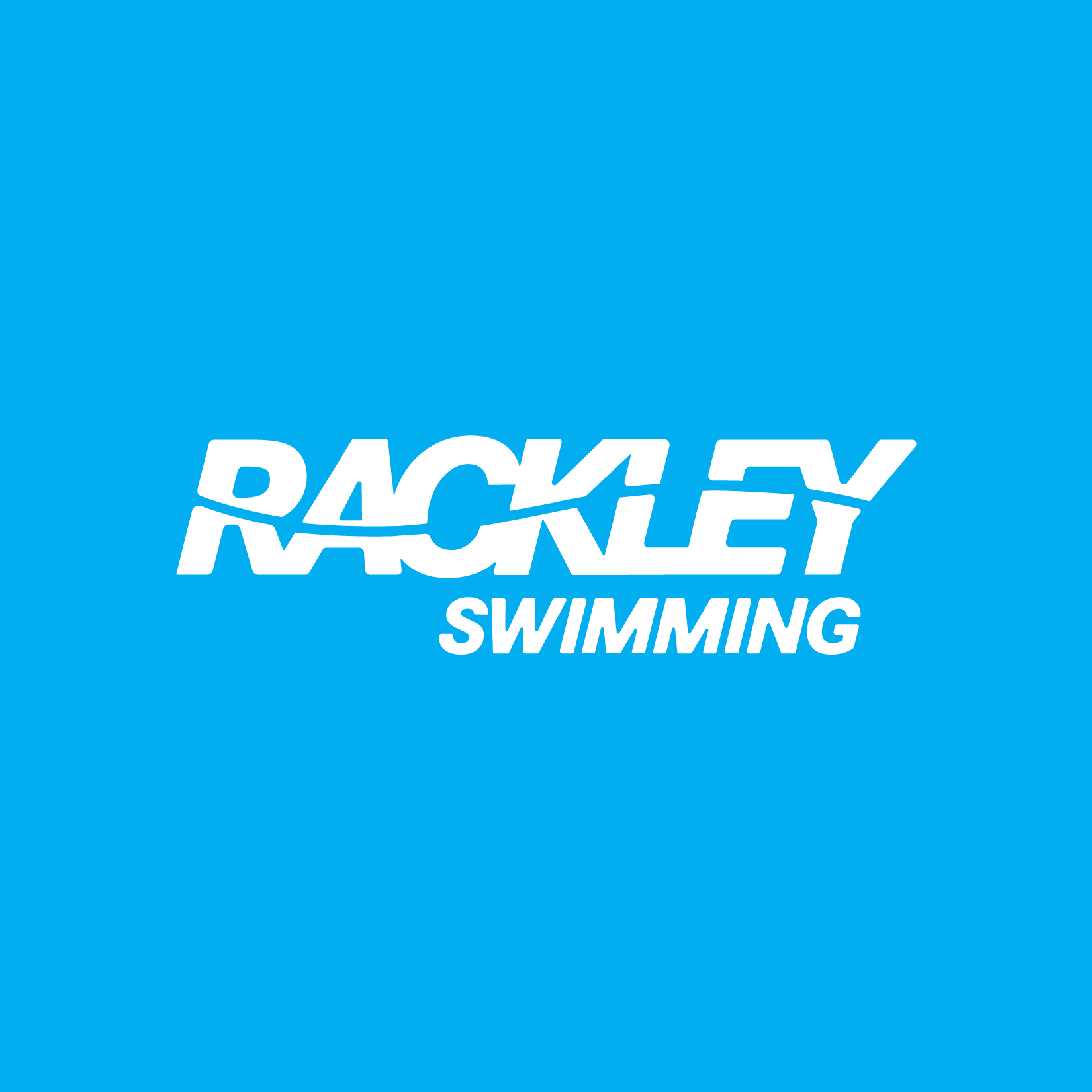 Rackley Swimming logo on a blue background