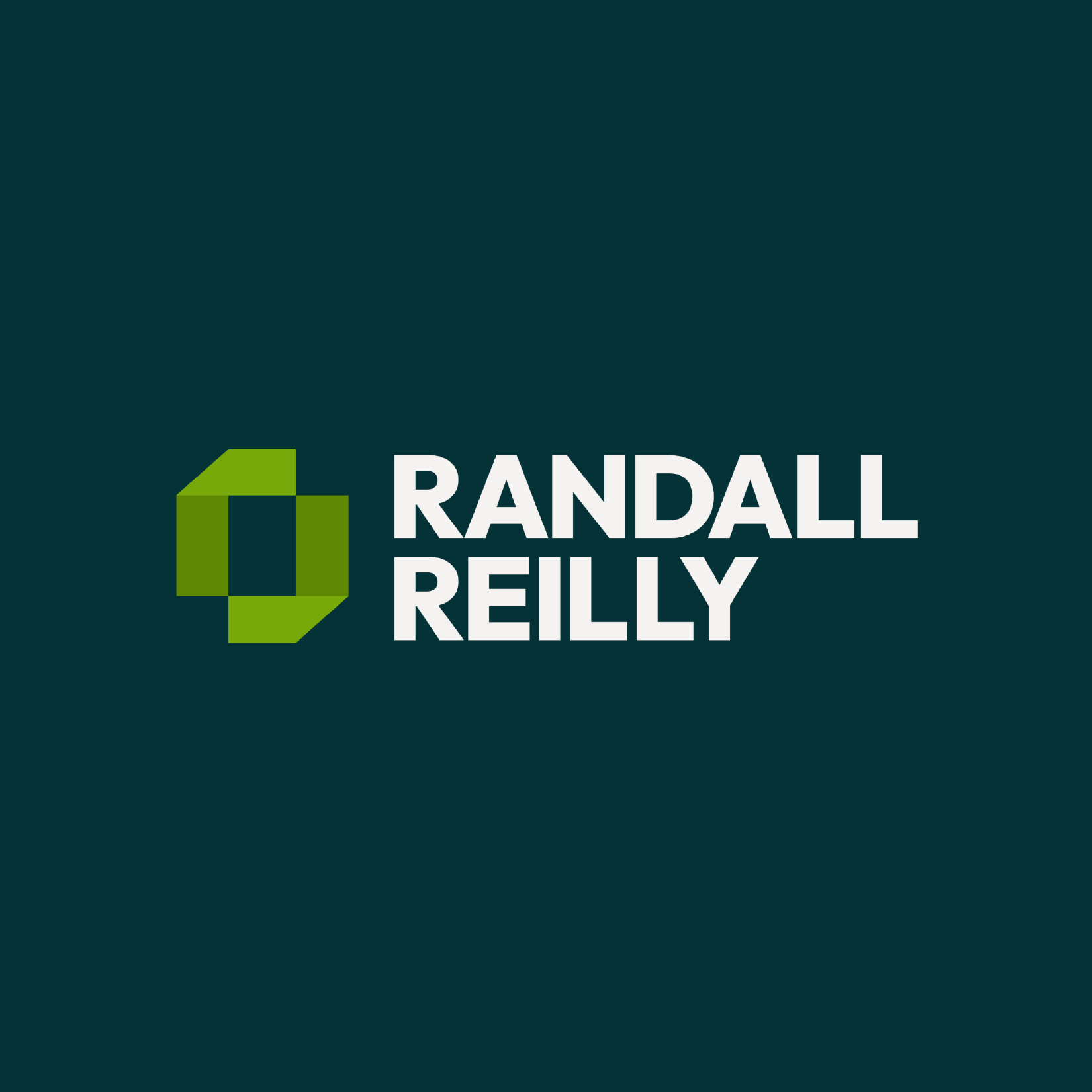 Randall Reilly logo with a green background