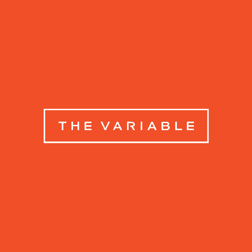 The Variable logo with an orange background