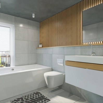 A modern looking bathroom