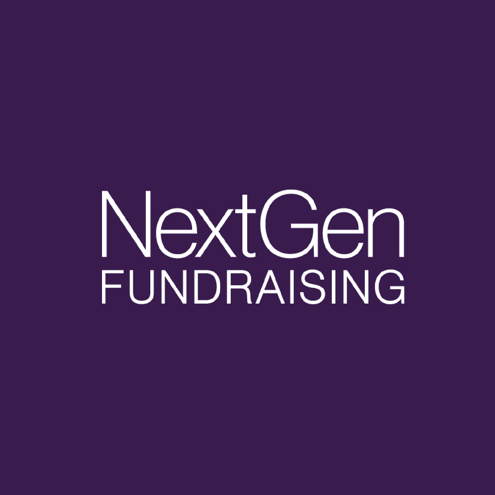 NextGen Fundraising logo on a purple background