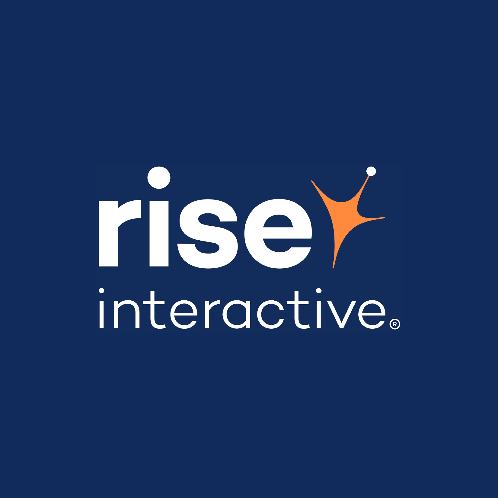 Rise Interactive logo on a navy blue background