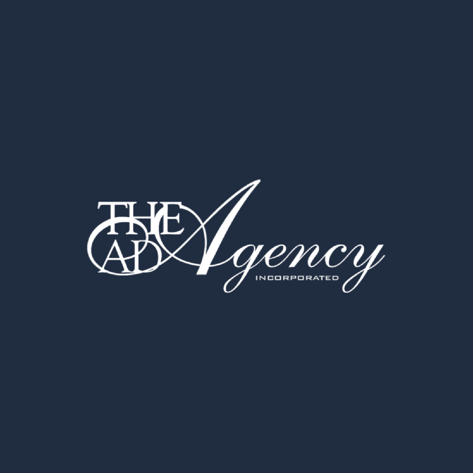 The Ad Agency logo on dark blue background