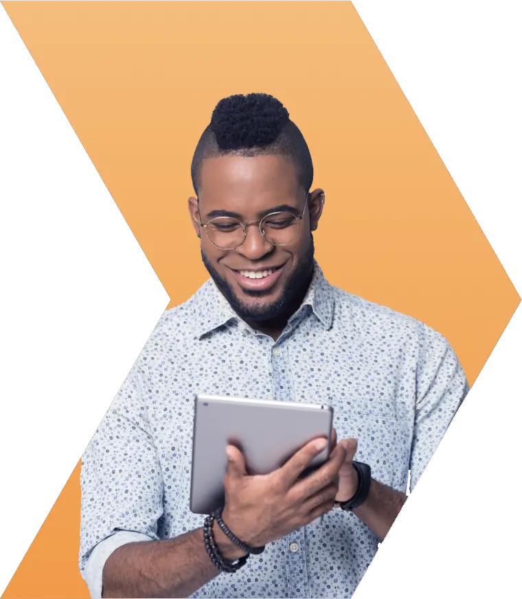 Man looking at laptop