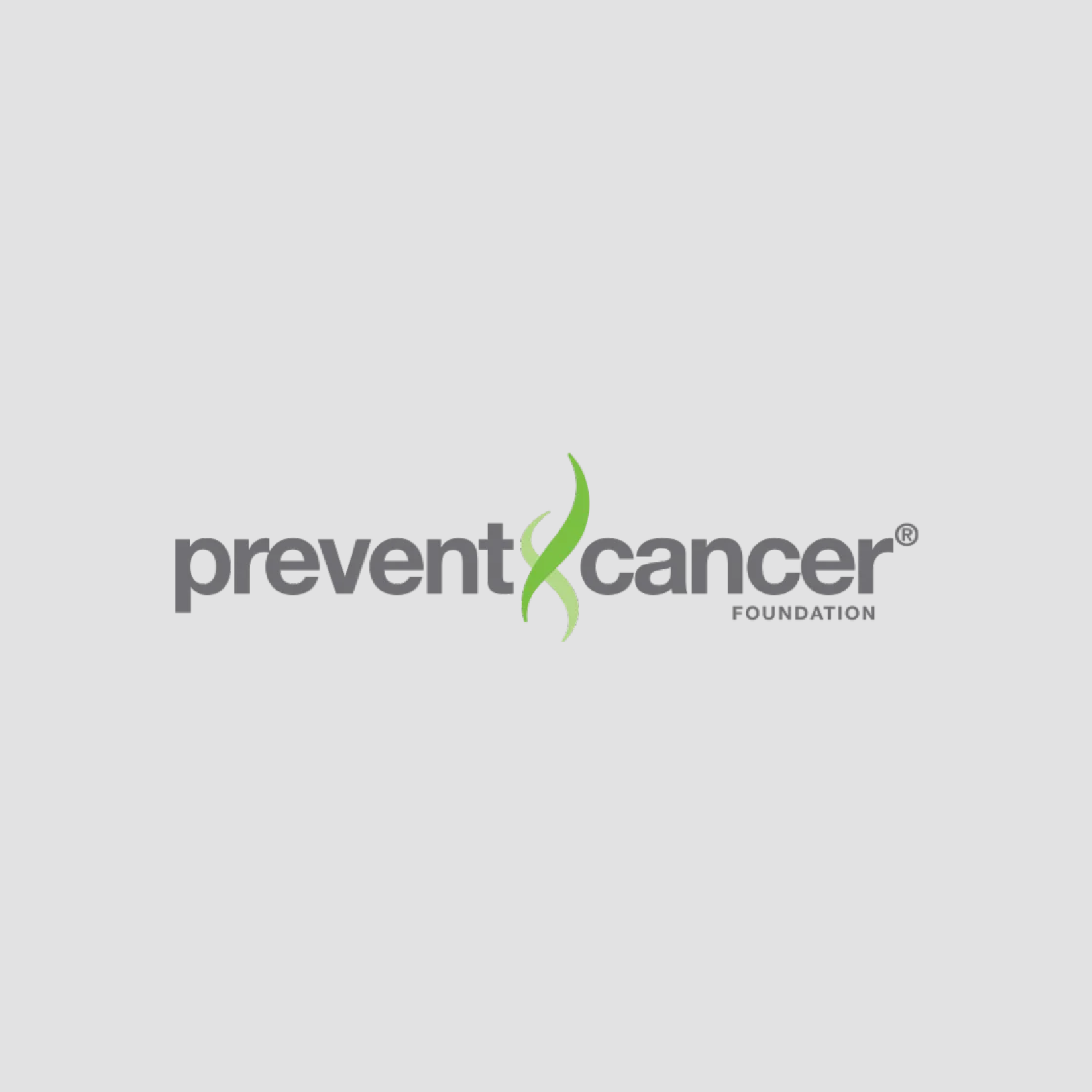 Prevent Cancer foundation logo on a grey background