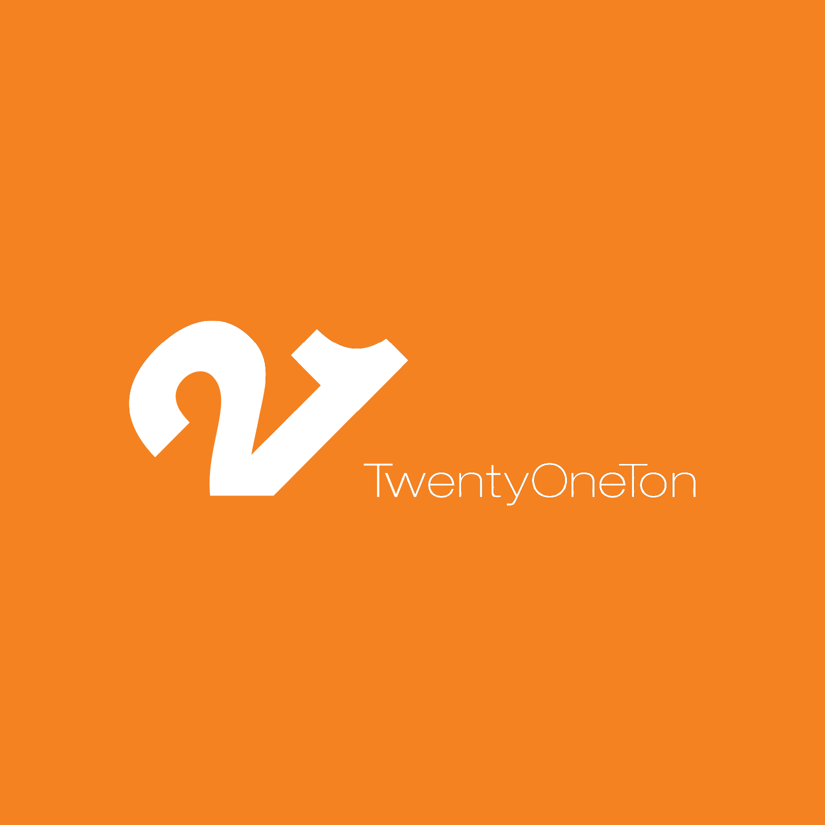 Twenty One Ton logo on an orange background