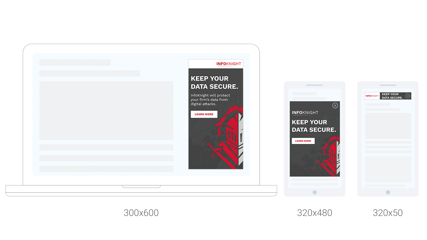 Example of an ad served on a desktop screen vs a mobile screen