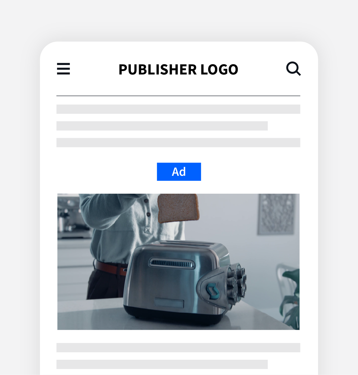 Illustrative example of a native outstream programmatic video ad for StackAdapt