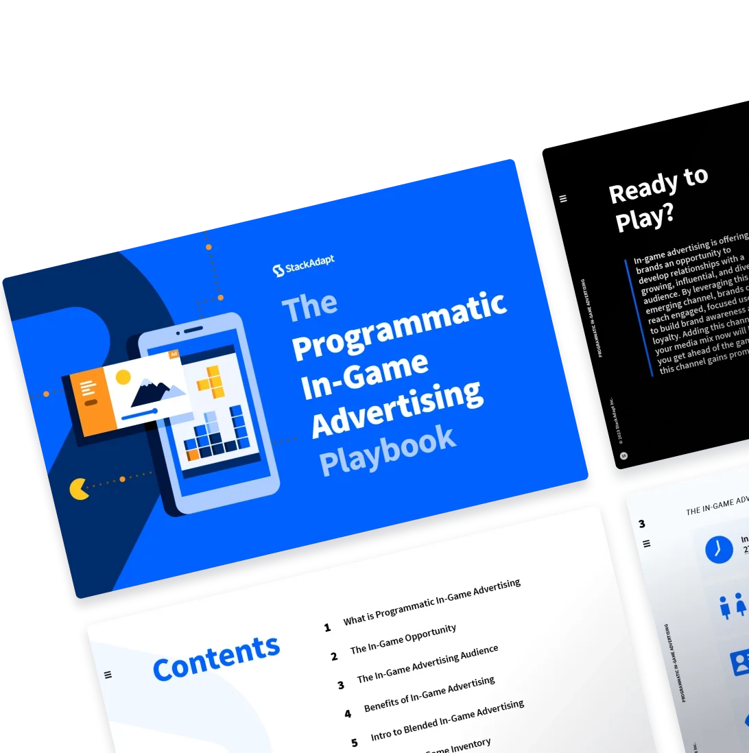 Cover design for StackAdapt's guide to in-game advertising