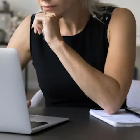 Person looking at a computer