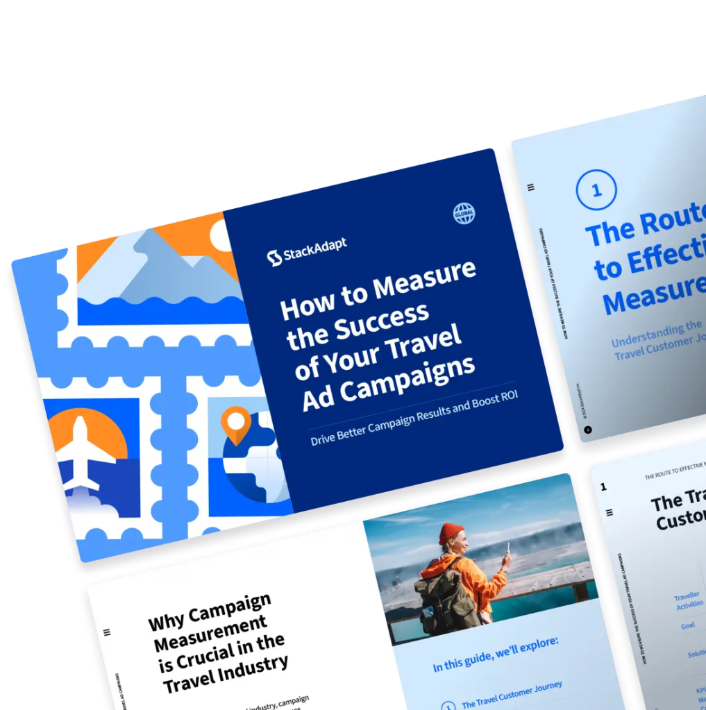Illustrative graphic of the cover image of StackAdapt's guide to How to Measure the Success of Your Travel Ad Campaigns