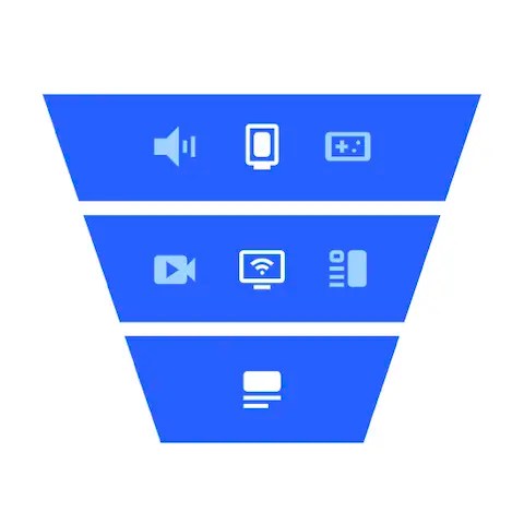 Illustration of a marketing funnel
