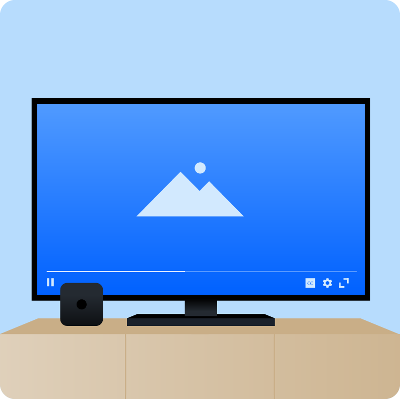 Illustration of a tv playing a CTV ad