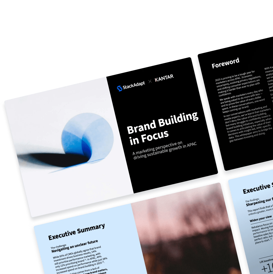 Cover image for StackAdapt and Kantar's report on brand building in APAC